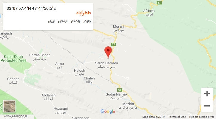 روستای ططرآباد بر روی نقشه