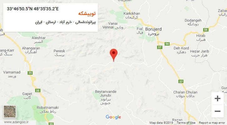 روستای توییشکه بر روی نقشه
