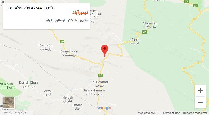 روستای تیمورآباد بر روی نقشه