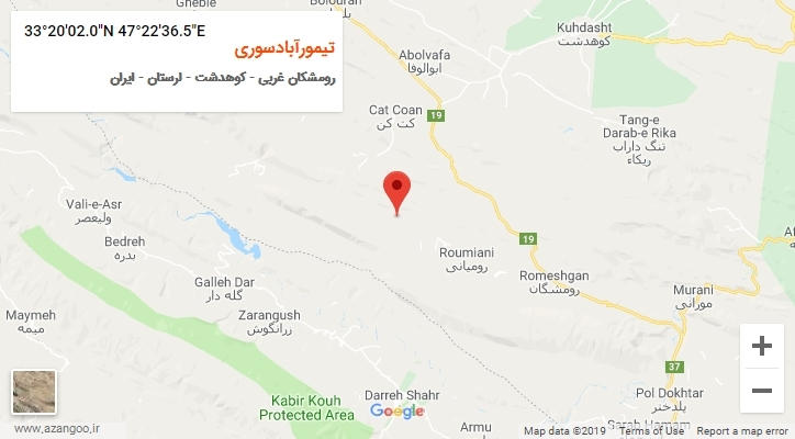 روستای تیمورآبادسوری بر روی نقشه
