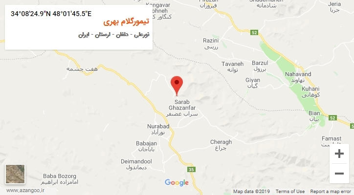 روستای تیمورگلام بهری بر روی نقشه