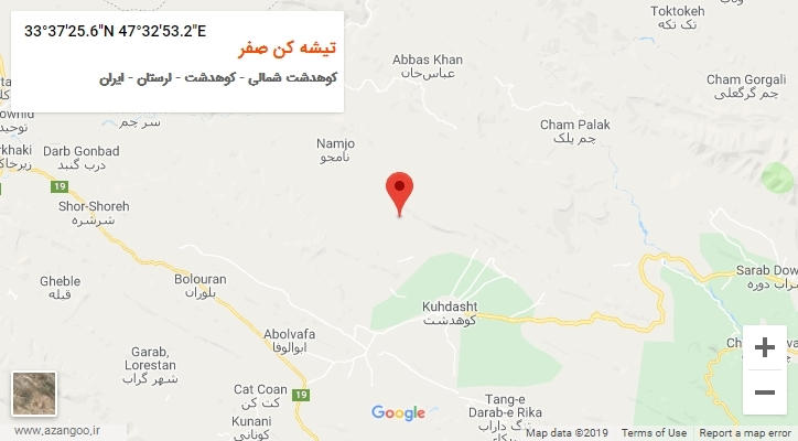 روستای تیشه کن صفر بر روی نقشه