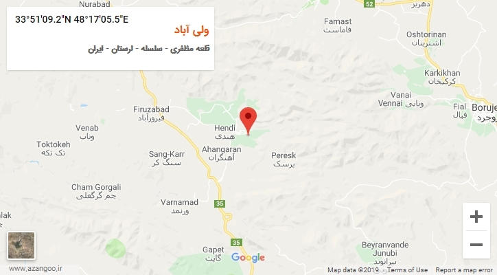 روستای ولی آباد بر روی نقشه