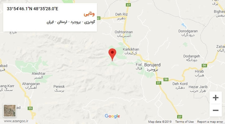 روستای ونایی بر روی نقشه