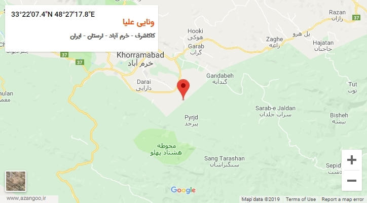 روستای ونایی علیا بر روی نقشه