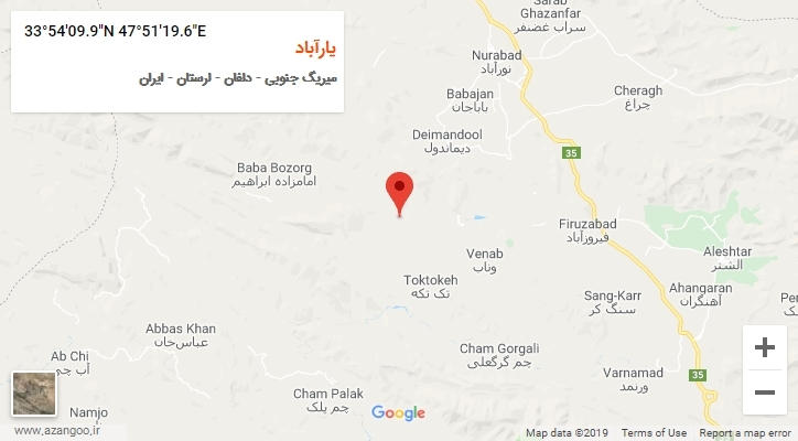 روستای یارآباد بر روی نقشه