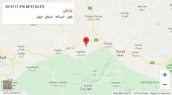 روستای یارعلی بر روی نقشه