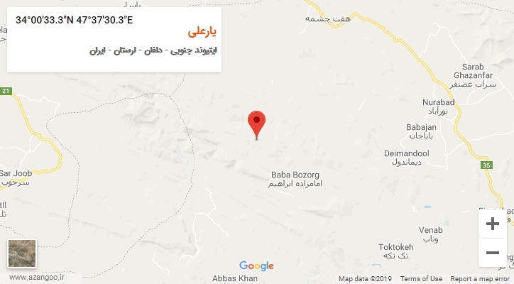 روستای یارعلی بر روی نقشه