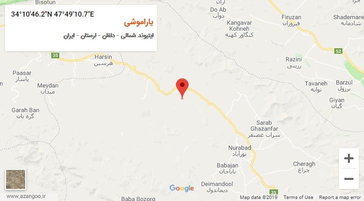 روستای یاراموشی بر روی نقشه