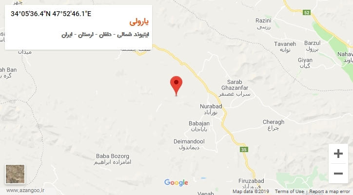 روستای یارولی بر روی نقشه