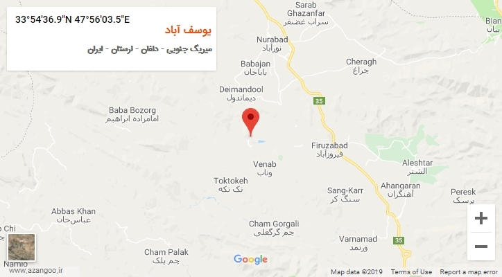 روستای یوسف آباد بر روی نقشه