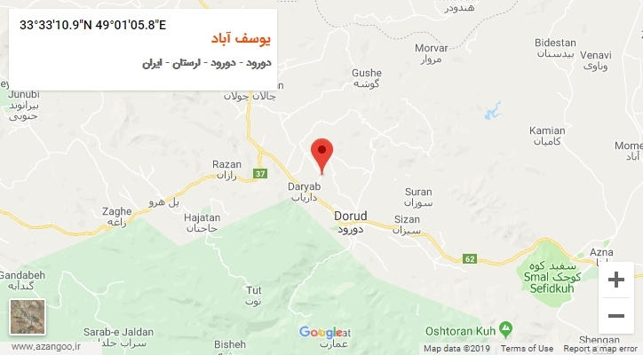 روستای یوسف آباد بر روی نقشه