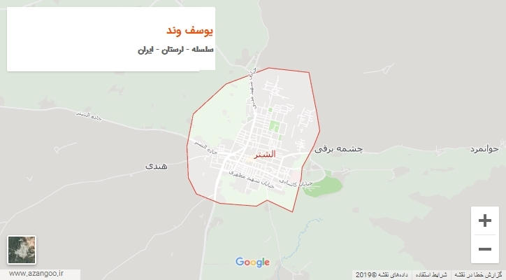 دهستان یوسف وند بر روی نقشه