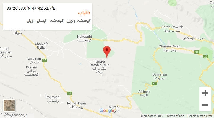 روستای ذالیاب بر روی نقشه