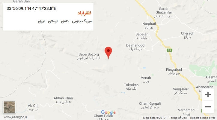 روستای ظفرآباد بر روی نقشه