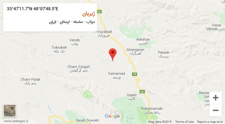 روستای ژیریان بر روی نقشه