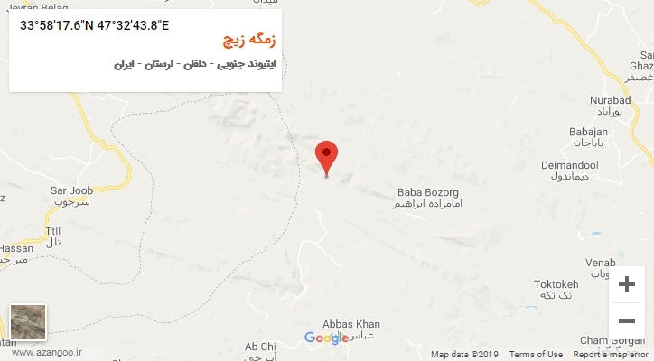 روستای زمگه زیچ بر روی نقشه