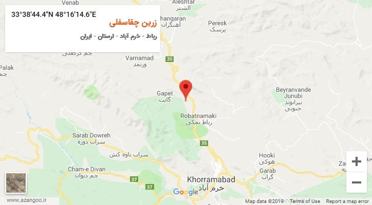 روستای زرین چقاسفلی بر روی نقشه