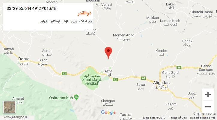 روستای ذوالقدر بر روی نقشه