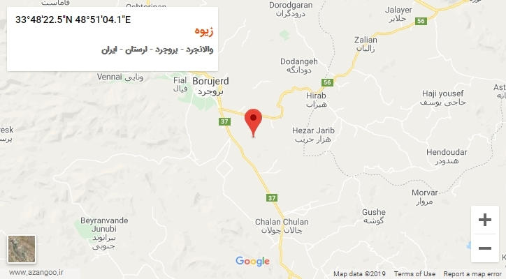 روستای زیوه بر روی نقشه