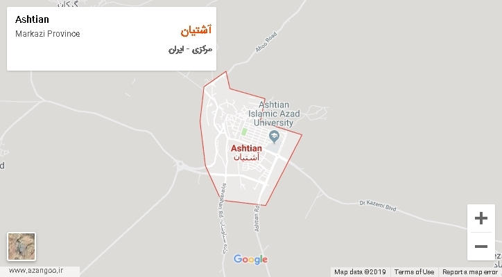 شهرستان آشتیان بر روی نقشه