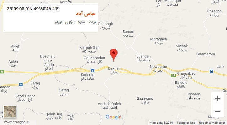 روستای عباس آباد بر روی نقشه
