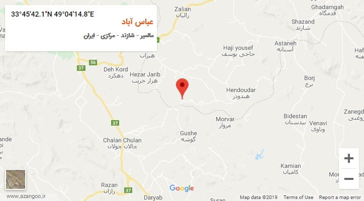 روستای عباس آباد بر روی نقشه