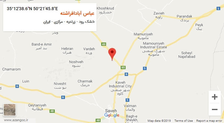 روستای عباس آبادافراشته بر روی نقشه