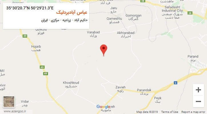 روستای عباس آبادبردلیک بر روی نقشه