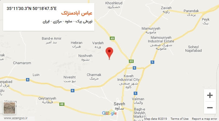 روستای عباس آبادمنزلک بر روی نقشه