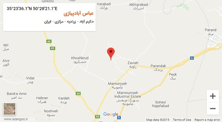 روستای عباس آبادپیازی بر روی نقشه
