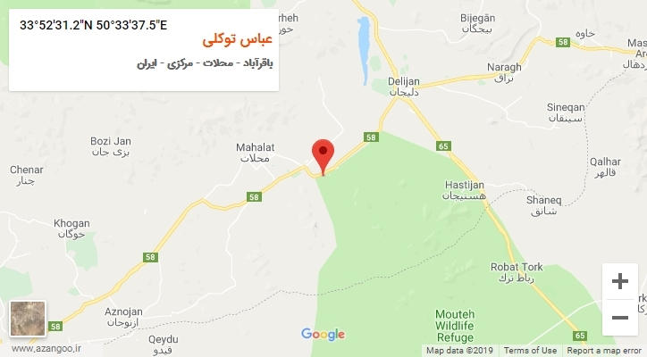 روستای عباس توکلی بر روی نقشه