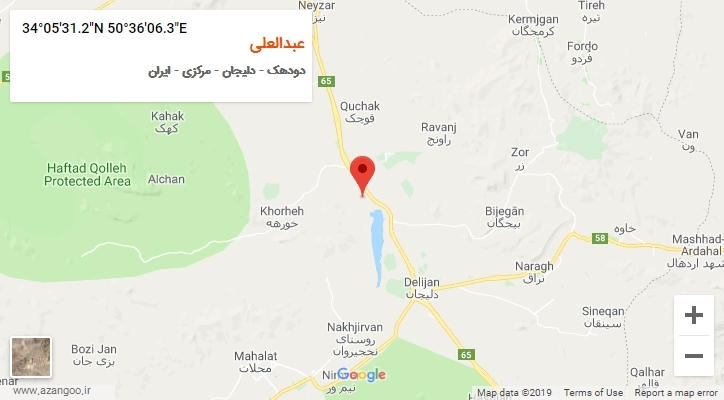 روستای عبدالعلی بر روی نقشه