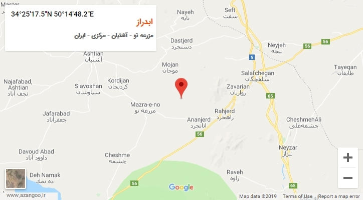 روستای ابدراز بر روی نقشه