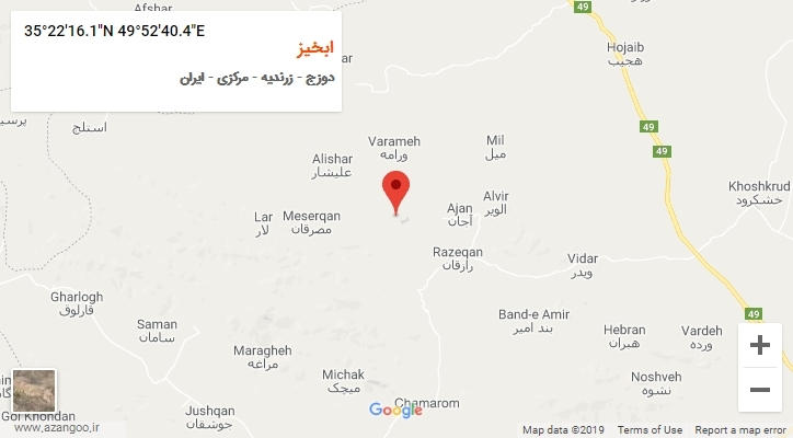 روستای ابخیز بر روی نقشه