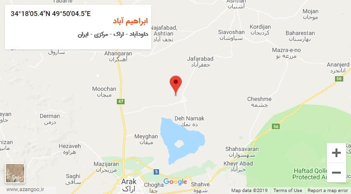 روستای ابراهیم آباد بر روی نقشه