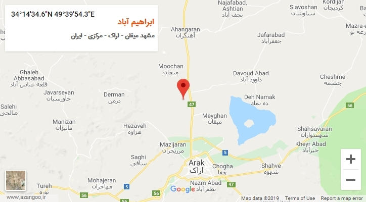 روستای ابراهیم آباد بر روی نقشه