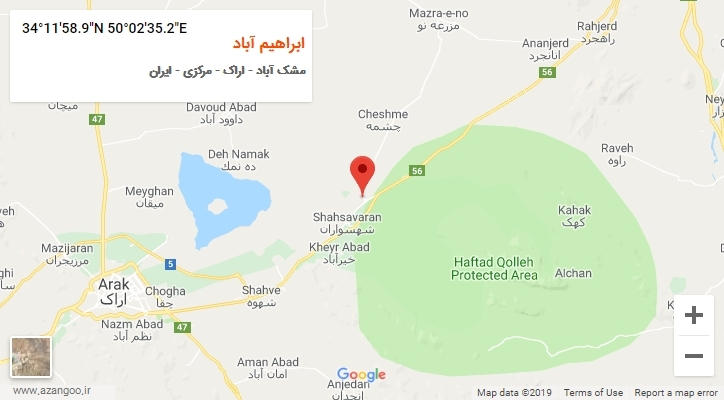 روستای ابراهیم آباد بر روی نقشه