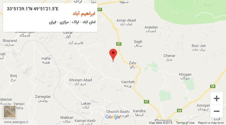 روستای ابراهیم آباد بر روی نقشه