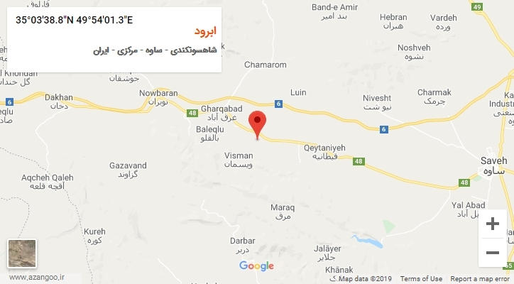 روستای ابرود بر روی نقشه