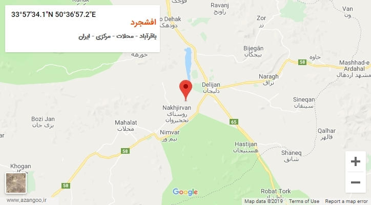 روستای افشجرد بر روی نقشه