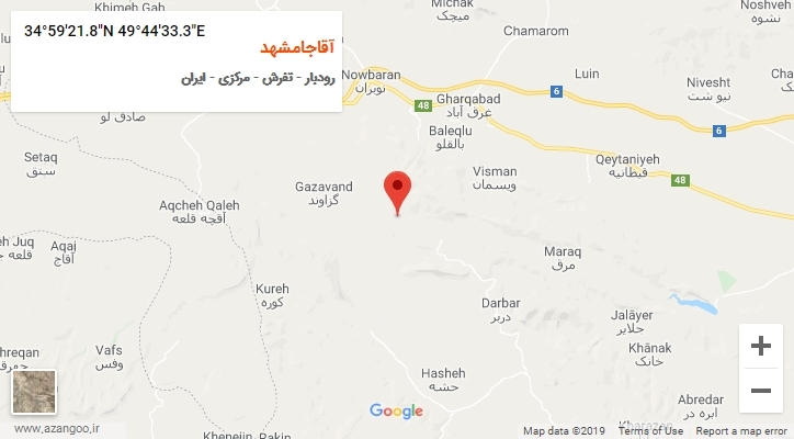 روستای آقاجامشهد بر روی نقشه