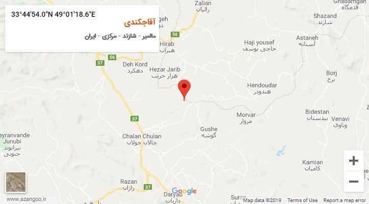 روستای آقاجکندی بر روی نقشه
