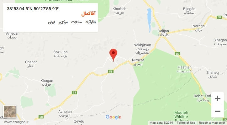 روستای آقاکمال بر روی نقشه