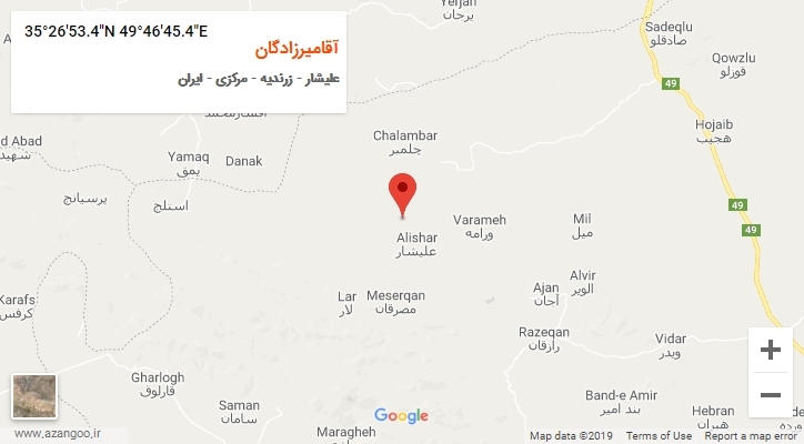 روستای آقامیرزادگان بر روی نقشه