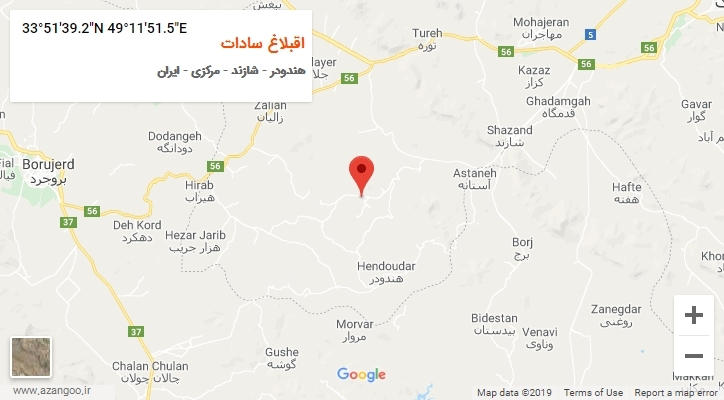 روستای اقبلاغ سادات بر روی نقشه