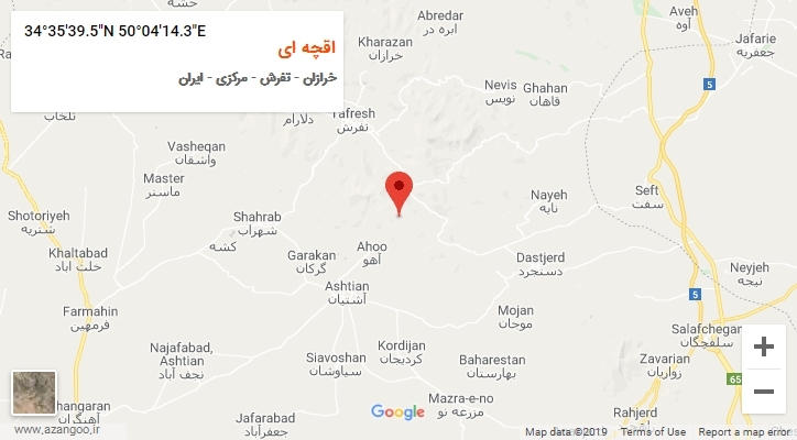 روستای اقچه ای بر روی نقشه