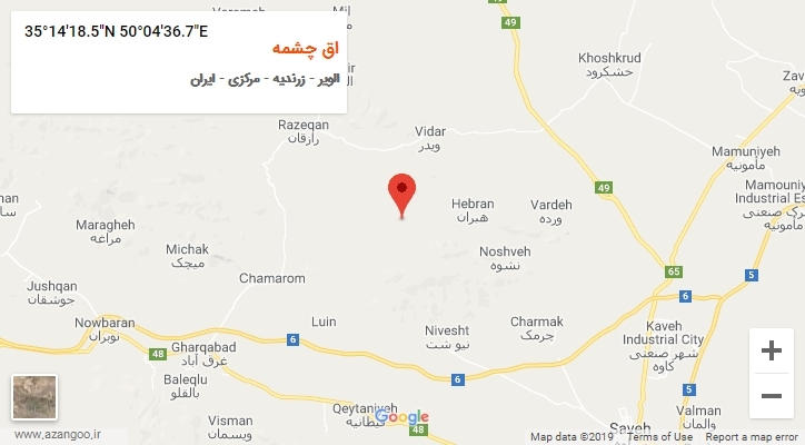 روستای اق چشمه بر روی نقشه