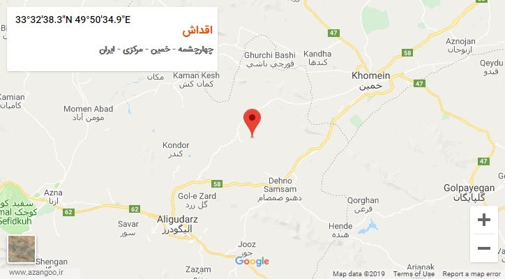روستای اقداش بر روی نقشه