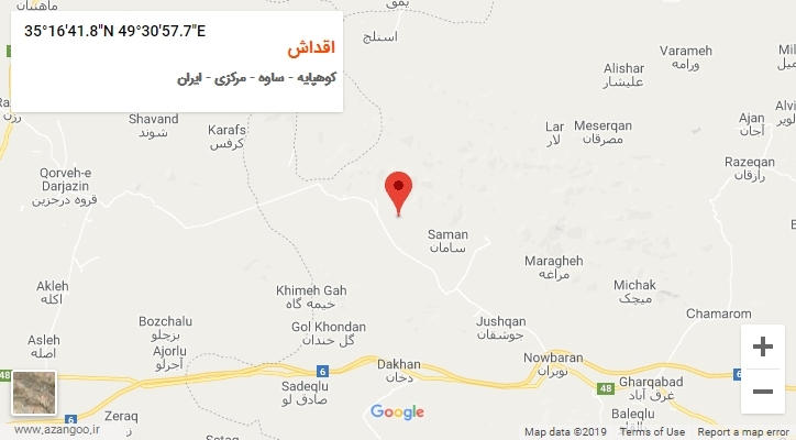 روستای اقداش بر روی نقشه